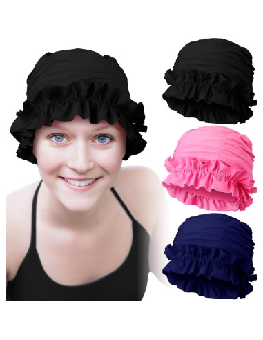 Gorros de Natación Soulchen para Mujeres Adultas - 3 Piezas