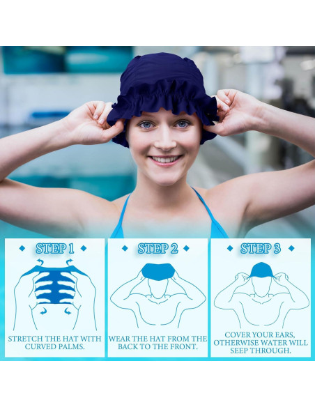 Gorros de Natación Soulchen para Mujeres Adultas - 3 Piezas