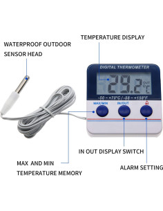 Termómetro Digital AMTAST AMT-105 para Refrigerador y Congelador 2