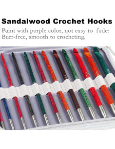 Juego de Ganchillos Tunisios Svartur 3mm-10mm Madera Sándalo 2