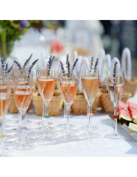 Marcadores de Vino de Silicona Boao - 24 Colores para Copas