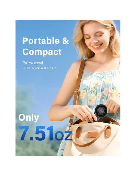 Ventilador Portátil YYILIS Y1 5 Velocidades Plegable Negro