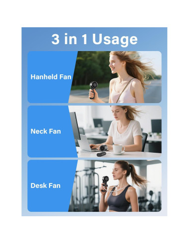 Ventilador Portátil YYILIS Y1 5 Velocidades Plegable Negro