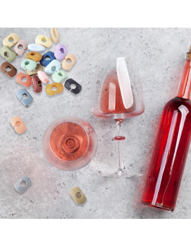 Marcadores de Vino de Silicona Boao - 24 Colores para Copas