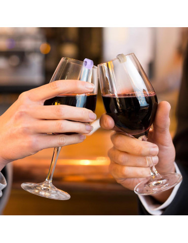 Marcadores de Vino de Silicona Boao - 24 Colores para Copas