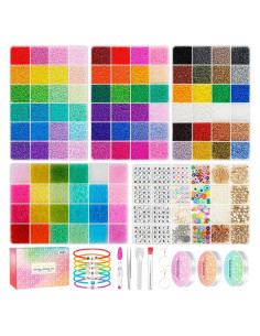 Kit de Joyería Sistenia 60000 Perlas de Vidrio 2mm 96 Colores