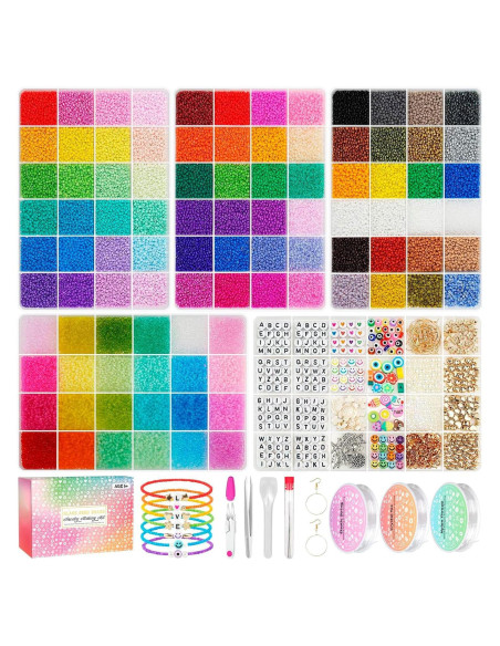 Kit de Joyería Sistenia 60000 Perlas de Vidrio 2mm 96 Colores