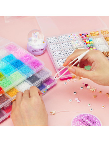 Kit de Joyería Sistenia 60000 Perlas de Vidrio 2mm 96 Colores