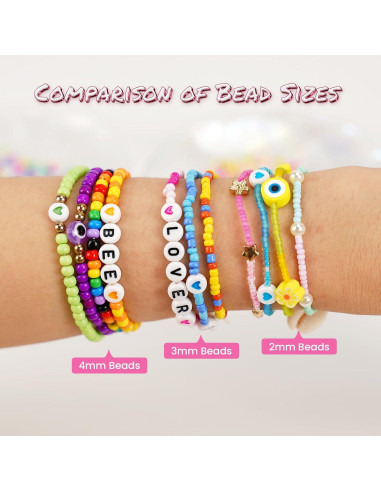 Kit de Joyería Sistenia 60000 Perlas de Vidrio 2mm 96 Colores