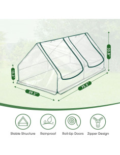 Mini Invernadero Portátil PICNICNI 190.5x99.1x86.4 cm PVC Transparente 2