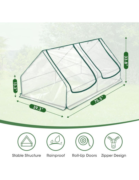 Mini Invernadero Portátil PICNICNI 190.5x99.1x86.4 cm PVC Transparente