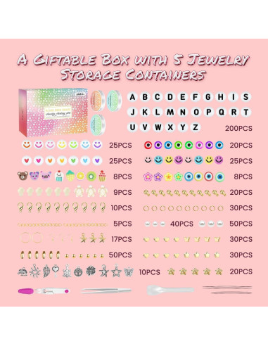 Kit de Joyería Sistenia 60000 Perlas de Vidrio 2mm 96 Colores