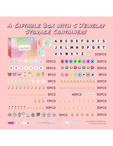 Kit de Joyería Sistenia 60000 Perlas de Vidrio 2mm 96 Colores