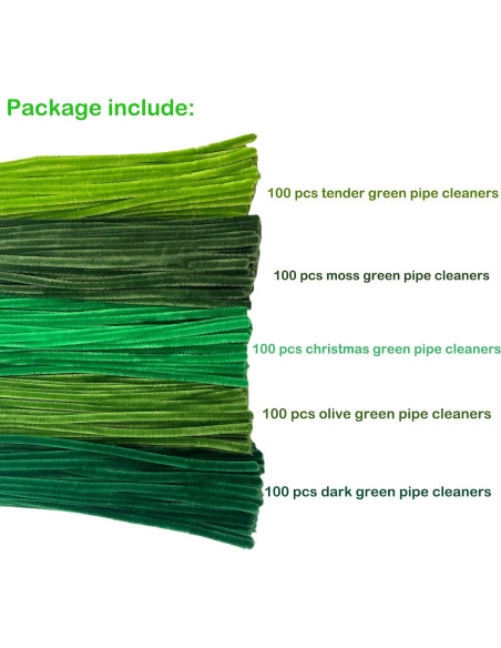 Juego de Limpiapipas Cldamecy 500 Pcs Verde 6mm x 30cm
