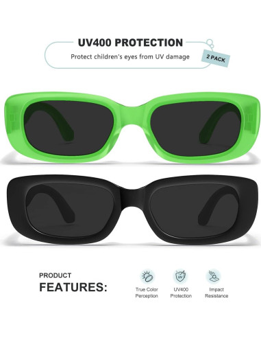 Gafas de sol retro UV para niños AWGSEE, paquete de 2