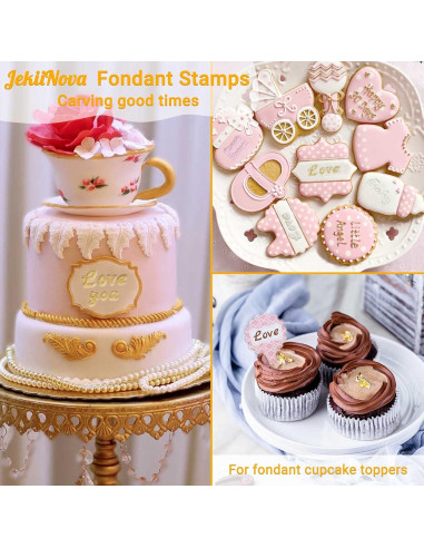 Set de 4 Sellos de Fondant JekiiNova para Galletas y Pasteles