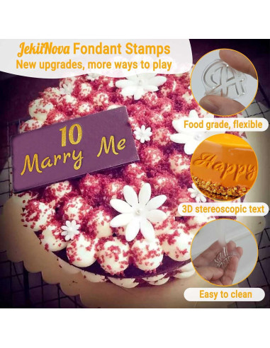 Set de 4 Sellos de Fondant JekiiNova para Galletas y Pasteles