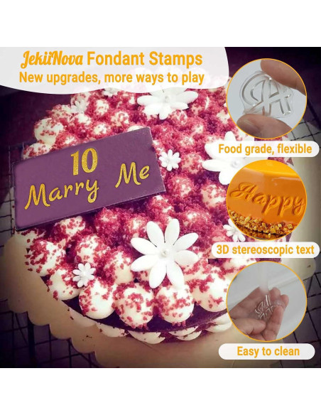 Set de 4 Sellos de Fondant JekiiNova para Galletas y Pasteles