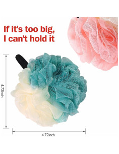 Esponja de Lufa para Baño Zihezian - Juego de 3 (2 Azules, 1 Rosa) 2