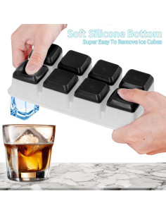 Bandejas de Hielo Grandes Jrisbo con Tapa - 2 Piezas, Silicona 2