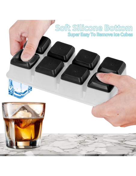 Bandejas de Hielo Grandes Jrisbo con Tapa - 2 Piezas, Silicona