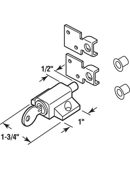 Cerradura de Puerta Corredera con Llave Prime-Line U 9861 Aluminio