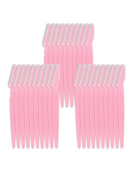 30 Afeitadoras de Cejas WBCBEC Rosa con Cubierta de Precisión
