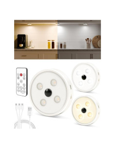 Luces Puck EZVALO con Sensor de Movimiento, 3 Paquete, Recargables