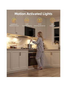 Luces Puck EZVALO con Sensor de Movimiento, 3 Paquete, Recargables 2