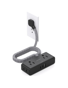 Regleta de Enchufes BESHON 4 Salidas 3 Puertos USB Negro