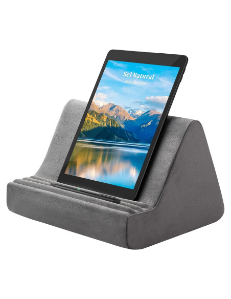 Soporte de almohada para tablet Sel Natural 3 ángulos Gris