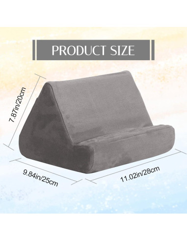 Soporte de almohada para tablet Sel Natural 3 ángulos Gris