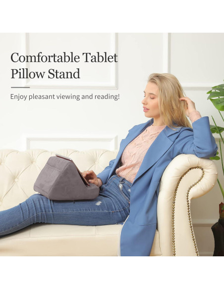 Soporte de almohada para tablet Sel Natural 3 ángulos Gris