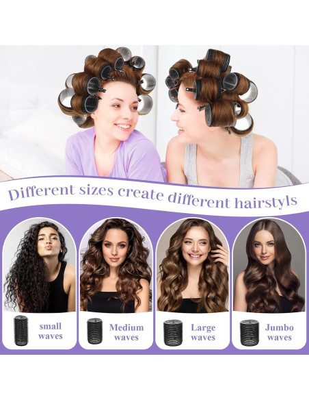 Set de 38 Rulos para Cabello Obeoby Sin Calor 2.5-6.0cm