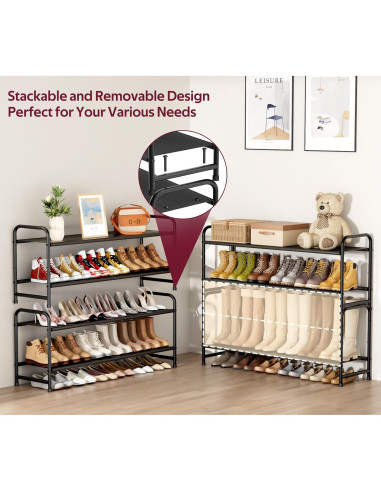 Organizador de Zapatos SLEEPING LAMB 2 Niveles Negro - Almacena 18 Pares