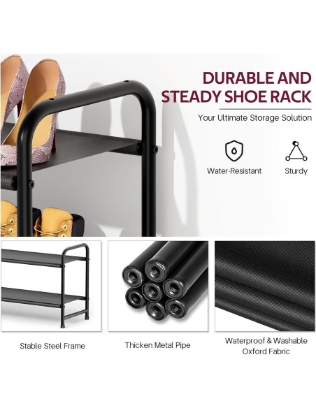 Organizador de Zapatos SLEEPING LAMB 2 Niveles Negro - Almacena 18 Pares