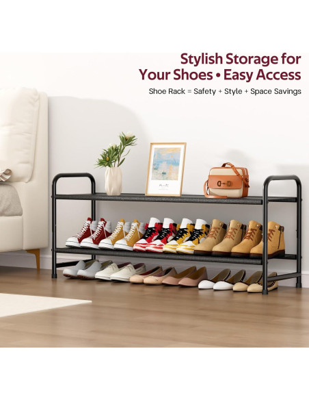 Organizador de Zapatos SLEEPING LAMB 2 Niveles Negro - Almacena 18 Pares