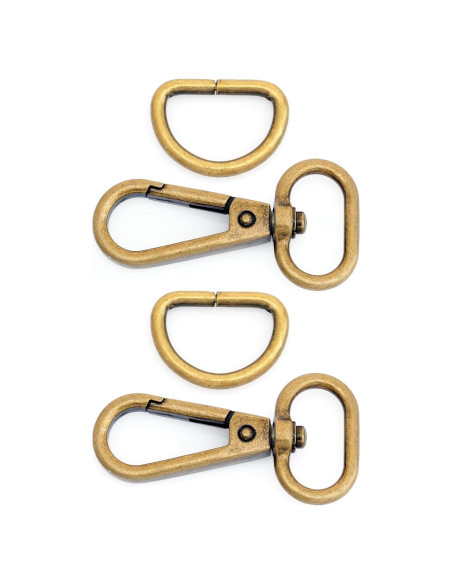10 Ganchos de Snap Bronce Antiguo CRAFTMEMORE 2.54 cm con D-Ring
