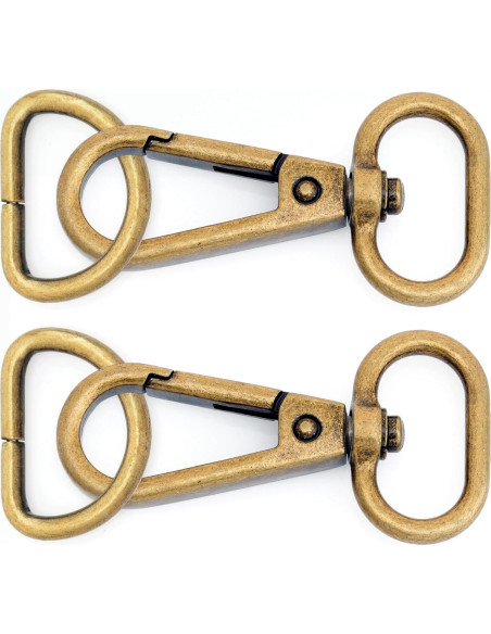 10 Ganchos de Snap Bronce Antiguo CRAFTMEMORE 2.54 cm con D-Ring