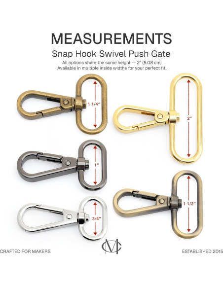 10 Ganchos de Snap Bronce Antiguo CRAFTMEMORE 2.54 cm con D-Ring