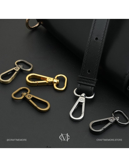 10 Ganchos de Snap Bronce Antiguo CRAFTMEMORE 2.54 cm con D-Ring