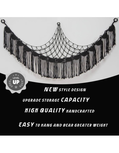 Hamaca Colgante de Peluche Amd Organizador Negro 101.6x152.4cm