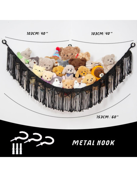 Hamaca Colgante de Peluche Amd Organizador Negro 101.6x152.4cm Hamaca Colgante de Peluche Amd Organizador Negro 101.6x152.4cm