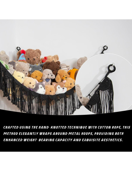 Hamaca Colgante de Peluche Amd Organizador Negro 101.6x152.4cm Hamaca Colgante de Peluche Amd Organizador Negro 101.6x152.4cm
