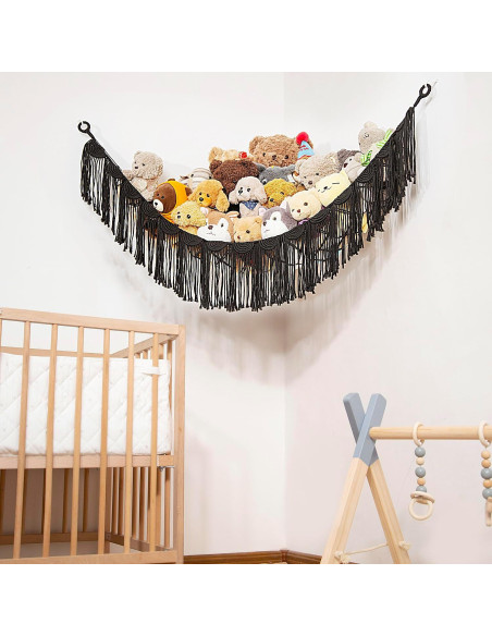 Hamaca Colgante de Peluche Amd Organizador Negro 101.6x152.4cm Hamaca Colgante de Peluche Amd Organizador Negro 101.6x152.4cm