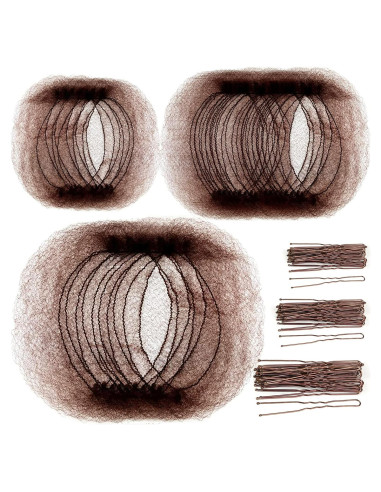 Conjunto de redes para cabello Teenitor - 40 redes y 80 horquillas