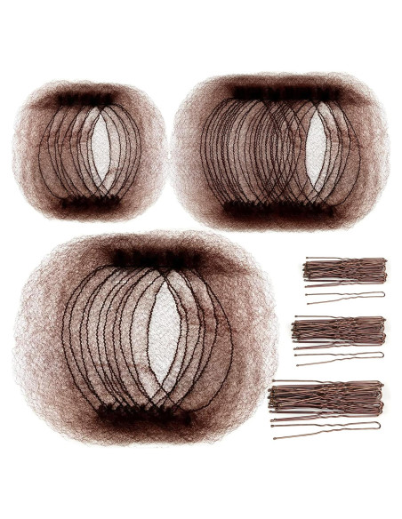 Conjunto de redes para cabello Teenitor - 40 redes y 80 horquillas