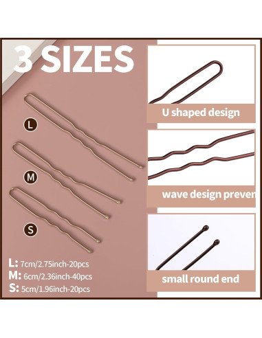 Conjunto de redes para cabello Teenitor - 40 redes y 80 horquillas