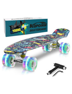 Patineta Completa Kqpoinw 22 cm para Niños con Ruedas LED