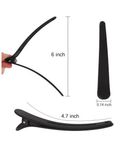 12 Clips de Cabello Negros YISSION para Estilizar y Seccionar 2